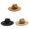 Traditional Ethnic Style Fedora Hat With Suede Fabric And Wide Brim For Winter Wear