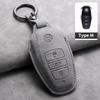 Suede Leather Car Key Case Shell Fob for VW Volkswagen Touareg 2011 2012 2013 2014 2015 2016 2017 2018 Auto Keychain AccessoriesNI1
