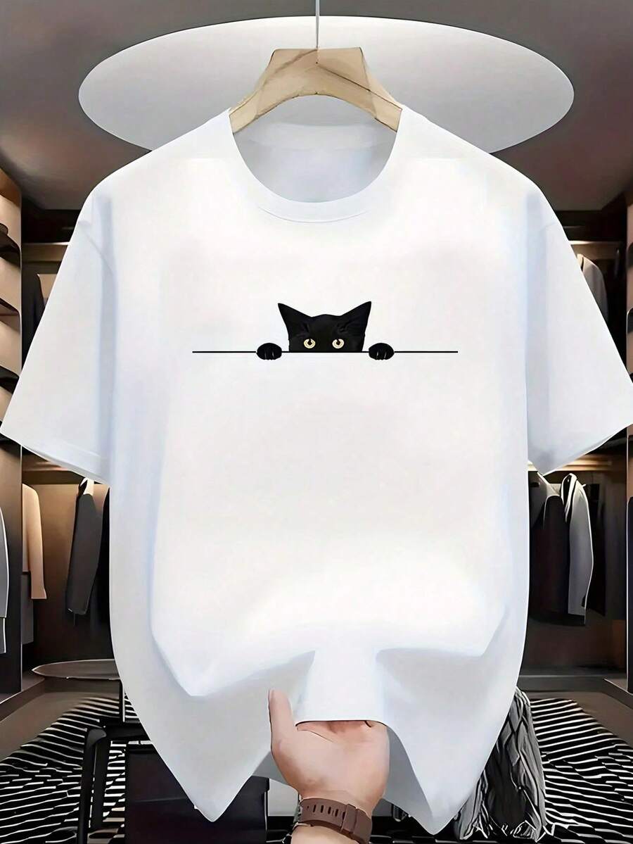 

Unisex Letter Print Short-Sleeved T-Shirt Unisex s Casual All-Match Tops S