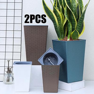 Self Watering Planter Handmade Self Watering Plant Flower Pot With Water Container Modern Flowerpot Plastic Planter Garden Decor