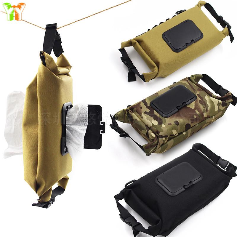 Camouflage Camping Tissue Box: In-Stock Hanging Wet Wipe Storage Bag for Outdoor Use