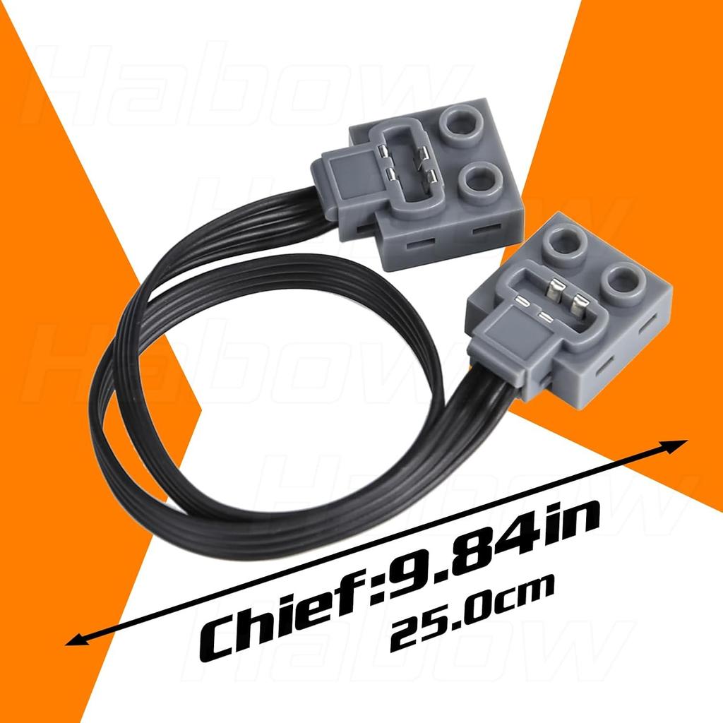 Technic Power-Functions Extension Wire (9.8 inches) 8886 (5 Piece) Compatible with Lego-Motor MOC Technic-Parts