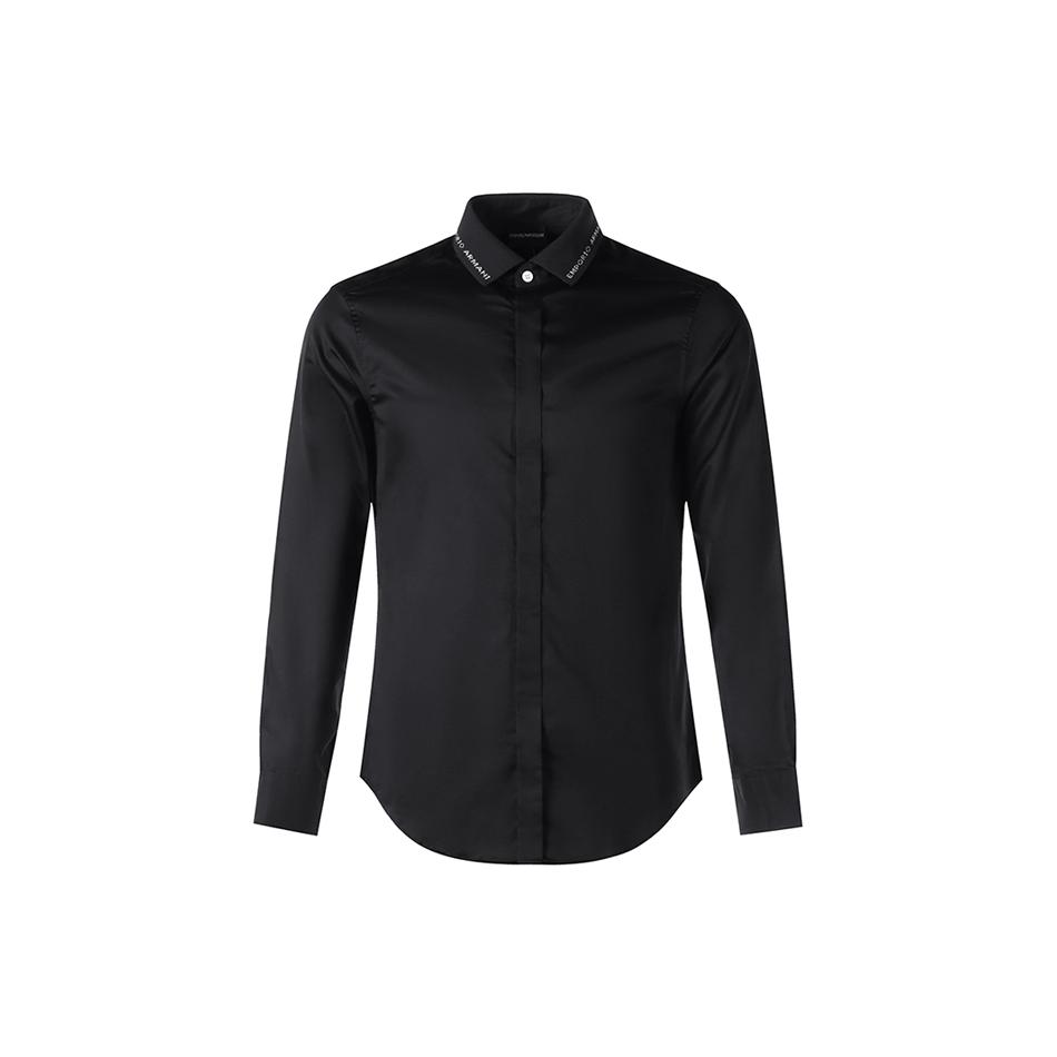 EMPORIO ARMANI Shirts Men's Black Square Collar Moderate 3K1CP8-1NXRZ-0999
