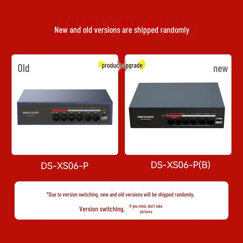 HIKVISION 6-Port 100Mbps Unmanaged PoE Switch CN Plug (adapter Included)