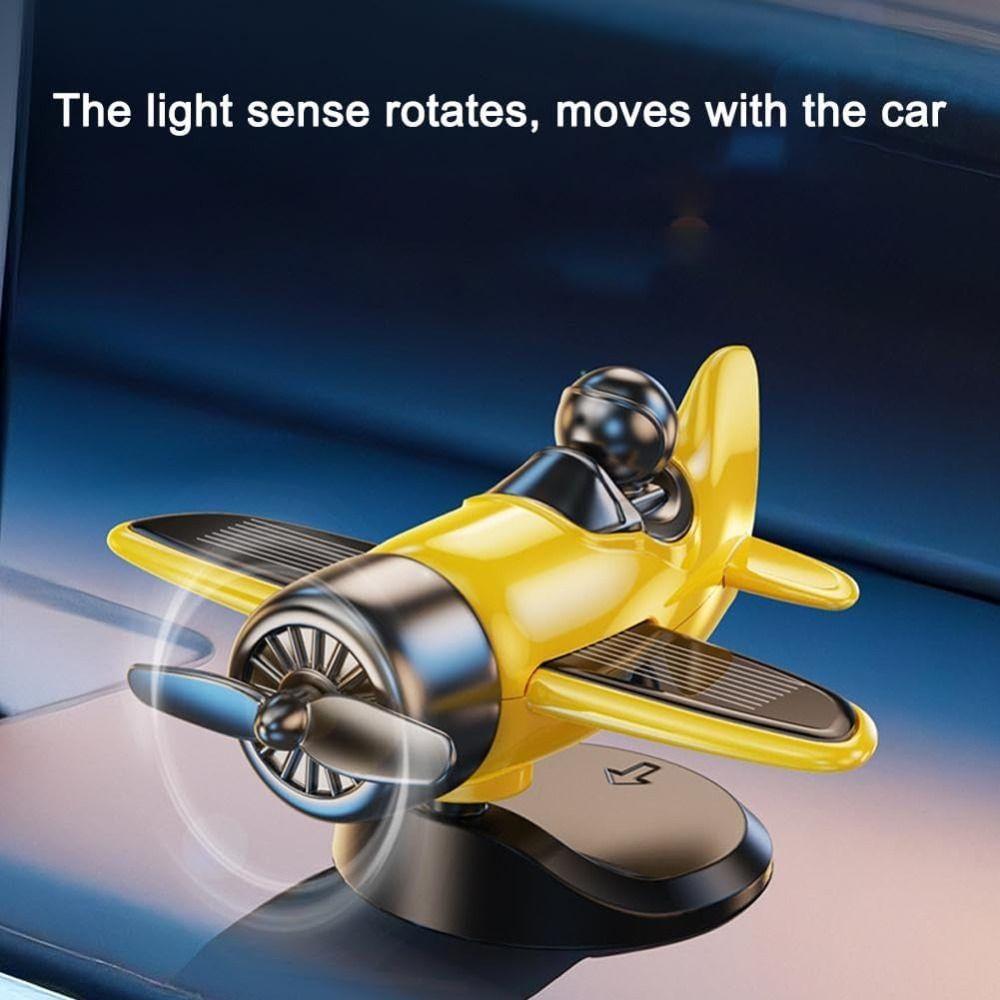 Silent Rotating Airplane Solar Powered Car Interior Decoration Cool Car Dashboard Ornament Gifts