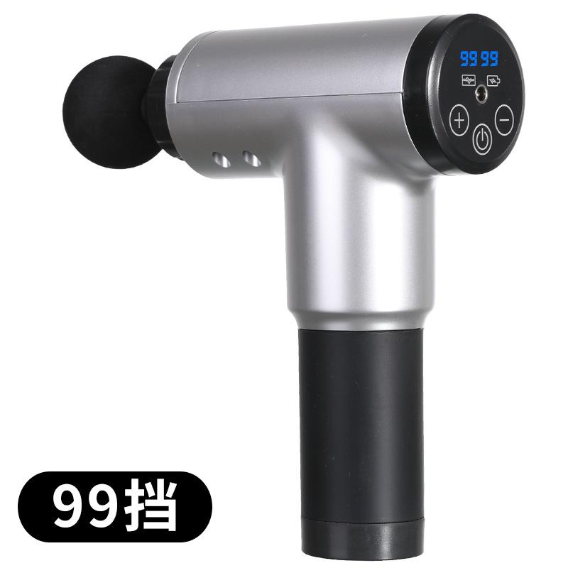 

Пистолет-массажер для фасций, массажер для мышц, глубокотканный, для расслабления и восстановления, 99 скоростей, профессиональный перкуссионный массажер с 4 насадками для спортзала и дома LCD серебряный