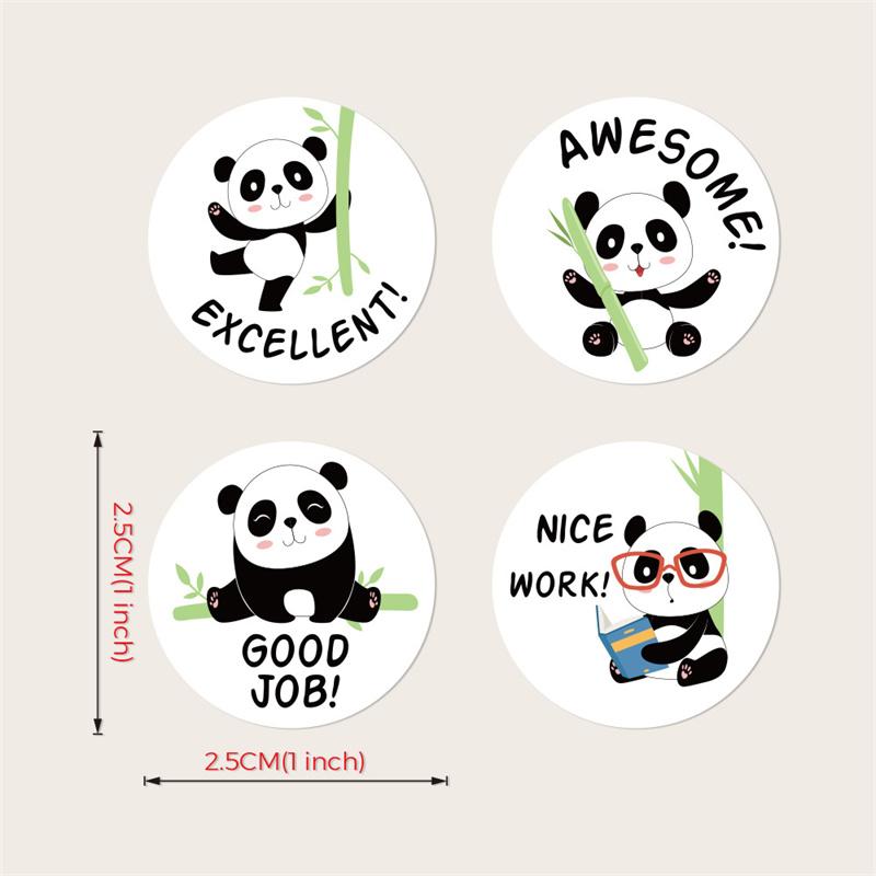 500Pcs 2.5Cm Cute Animal Panda Label Stickers Roll For Envelope Encourage Praise Reward Student Work Stationery Seal Lable