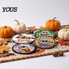 Coffee Table Protection Halloween Wooden Coasters, Decorative Drink Heat Resistant Mats Home Holiday Decorations for Mugs, Waterproof