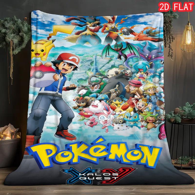 Pokemon Soft Flannel Blanket Warm Cozy Throw for Bed Sofa All Season Home Decor Perfect Gift for Kids and Fans THW