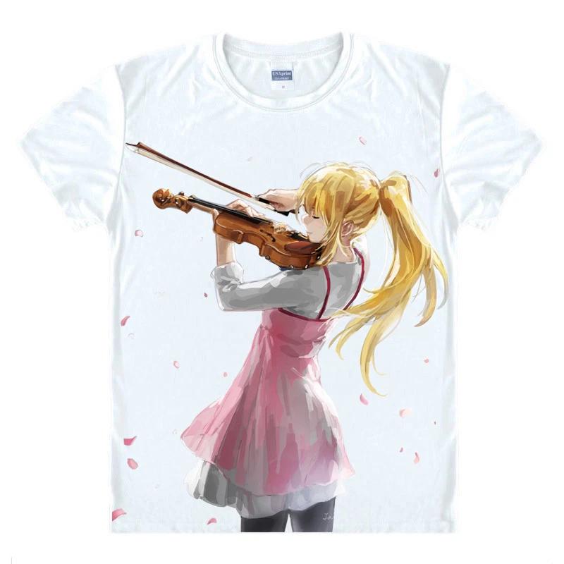 

Косплей Апрельская ложь Your Lie in April Аниме Манга Футболка Костюмы M