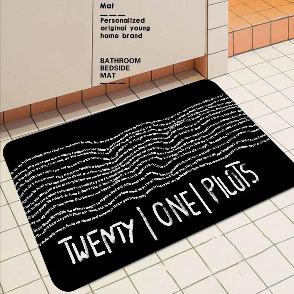 Popular T-Twenty One Pilot Kitchen Mat Nordic Style Bedroom Living Room Doormat Home Balcony Anti-Slip Welcome Rug