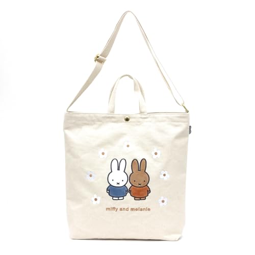 [Hapitas] Miffy Sturdy Canvas Tote Shoulder Bag 6063 B243. Natural Flower Arch