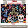 2D flat banner 1 skeleton-themed Halloween backdrop decoration item polyester party banner decorationzyc