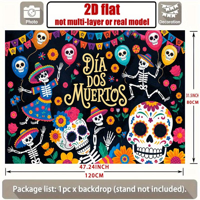 2D flat banner 1 skeleton-themed Halloween backdrop decoration item polyester party banner decorationzyc