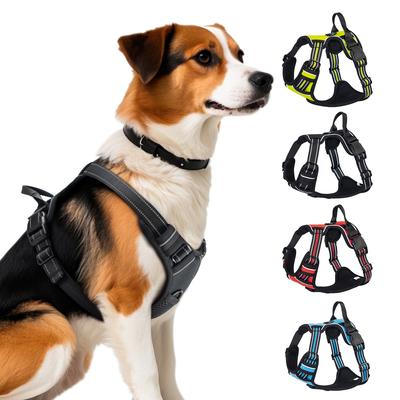 No Pull Dog Harness Front Clip Heavy Duty Reflective Easy Control Handle for Large Dog Walking