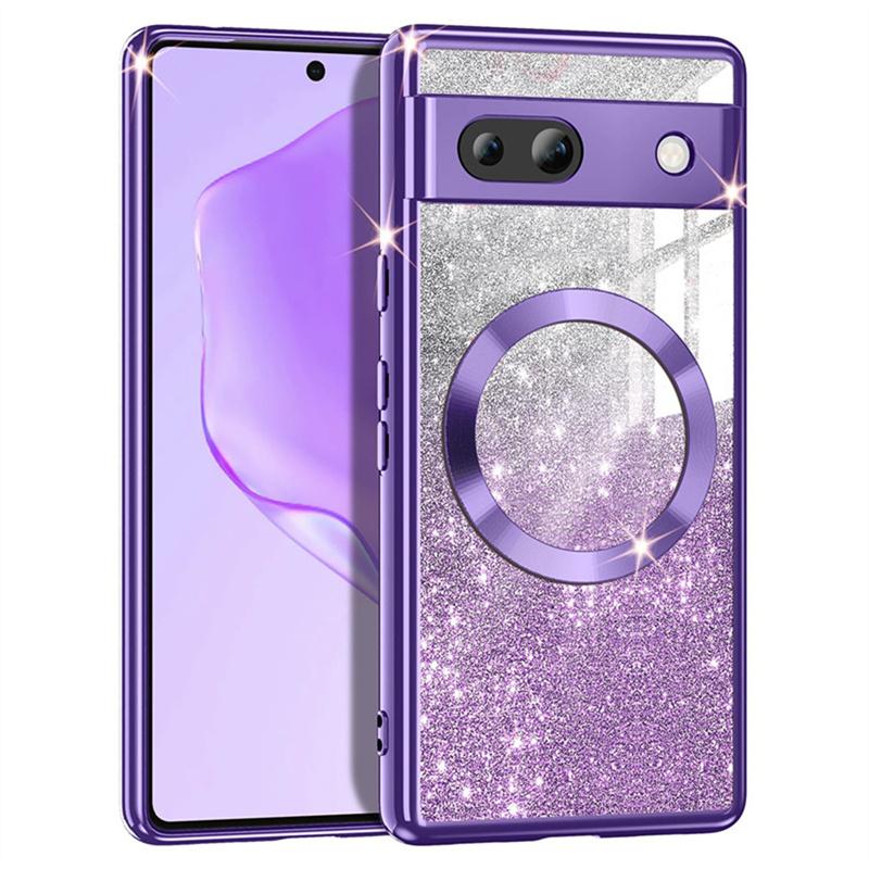 

Stylish Glitter Magsafe Case For Google 9 Pro XL Case Gradient Plating Soft Slim Cases For Google Pixel 9 XL 8A 8 Cover For Pixel 9