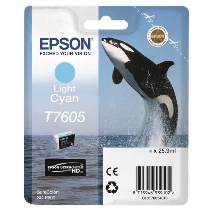 Epson T7605 Light Cyan Ink Cartridge - Orca (C13T76054010)