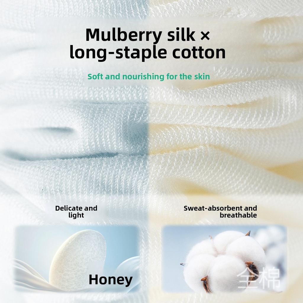 Summer Lightweight Mulberry Silk Socks for Men, Mid-calf Length Stockings, Mesh Cotton Socks, Sporty Anti-bacterial Mid-calf Long Stockings