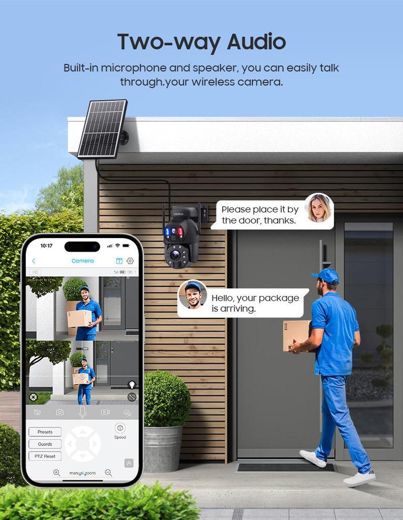 6MP HD Solar-Powered PTZ & Bullet Outdoor 4G Camera with 20x Zoom