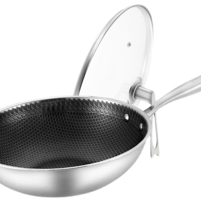 Debo 304 Stainless Steel Honeycomb Non-Stick Wok
