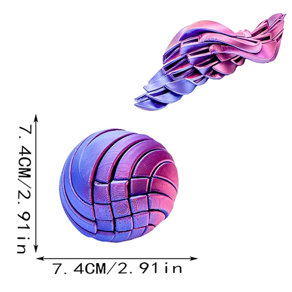 Creative Slime Ball Fidget Toy Printed Twistsphere Gear Liquid Flow With Rotating Design Anxiety Relief Toys 3D Round Sensory Compression Bouncy