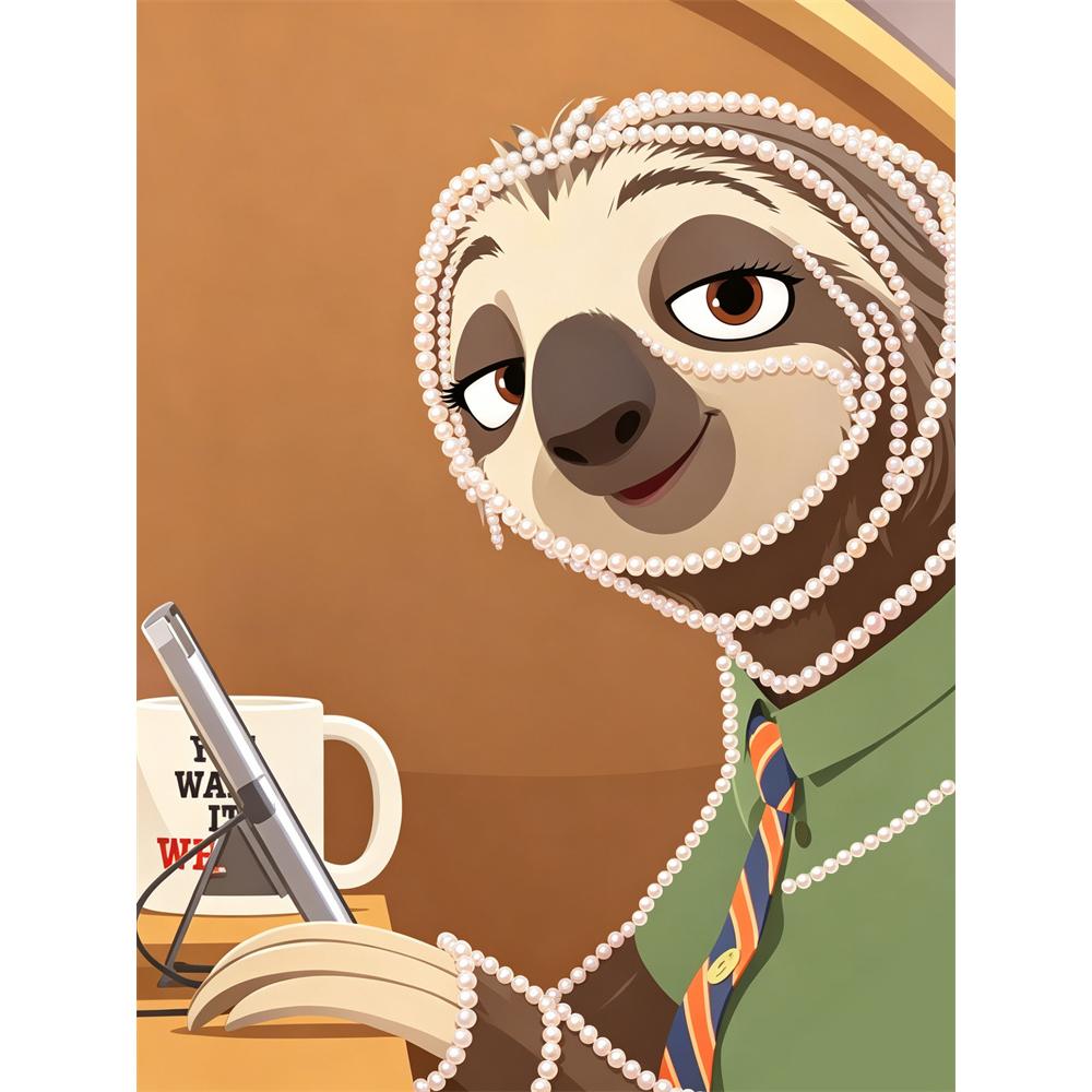 

Disney DIY Pearl Painting Zootopia Sloth Lightning Illustration Decorative Painting Creative Ornament Friends Gift Desktop Ornament Home Decoration 30x40