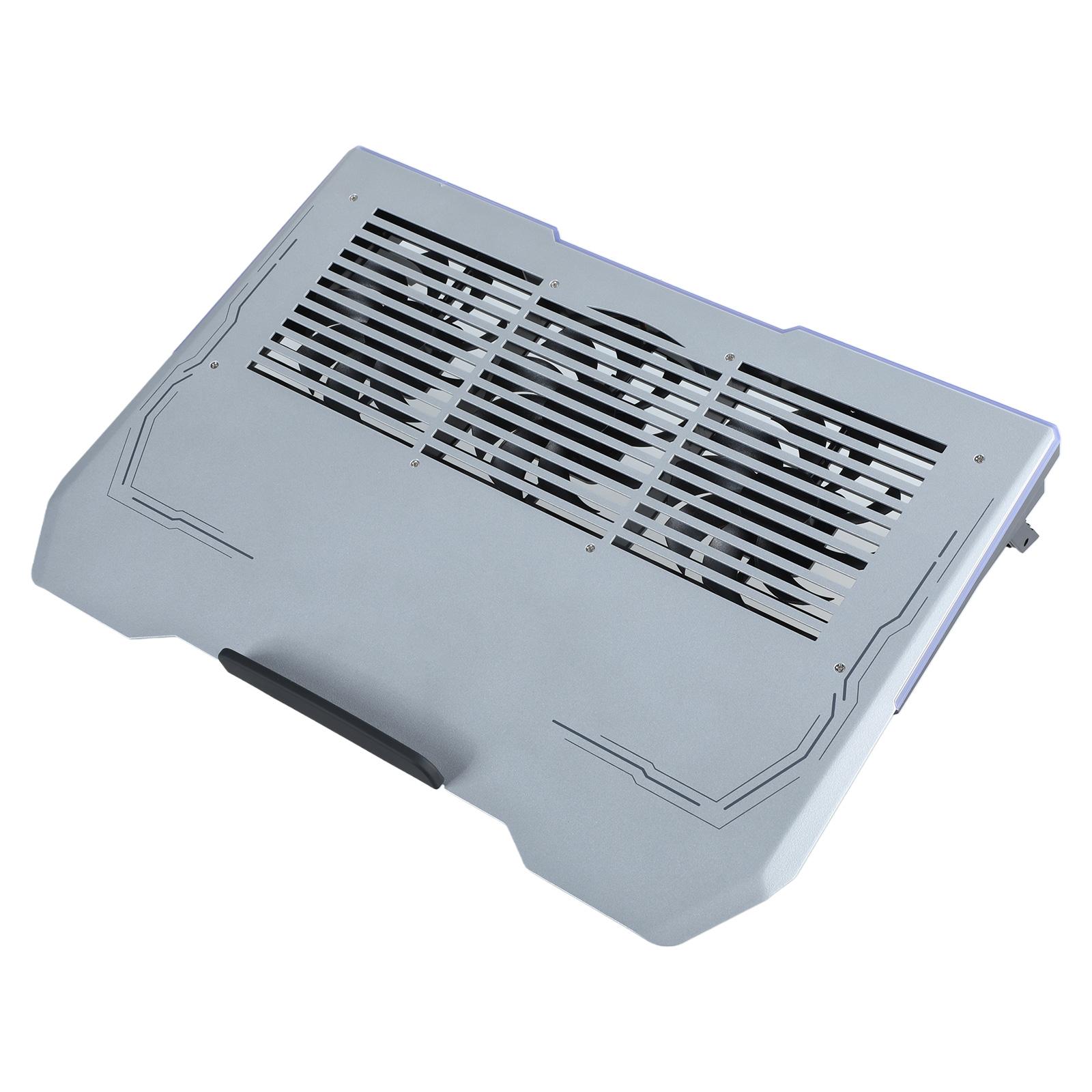 

Алюминиевая охлаждающая подставка для ноутбука, светодиодные игровые кулеры для ноутбуков, тихие вентиляторы для ноутбуков, высокая подставка с портом USB/USB C серебряный