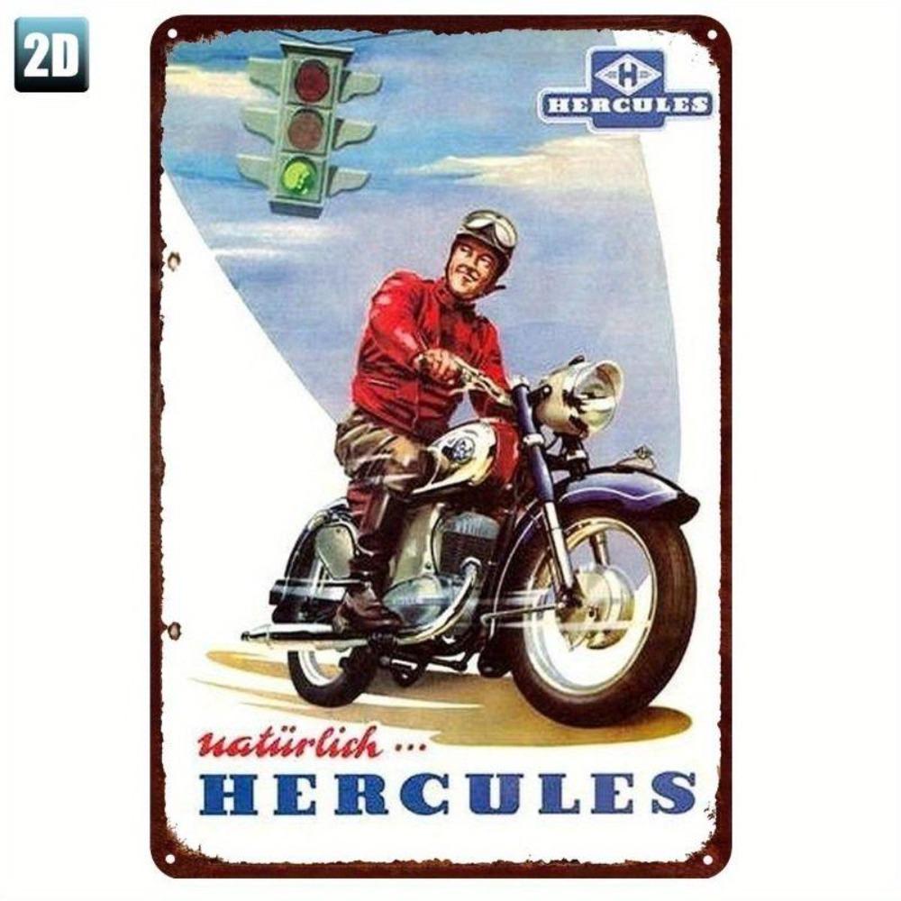 Retro Motorcycle Tin Sign Man Cave Garage Decor 20x30 Cm Metal Poster