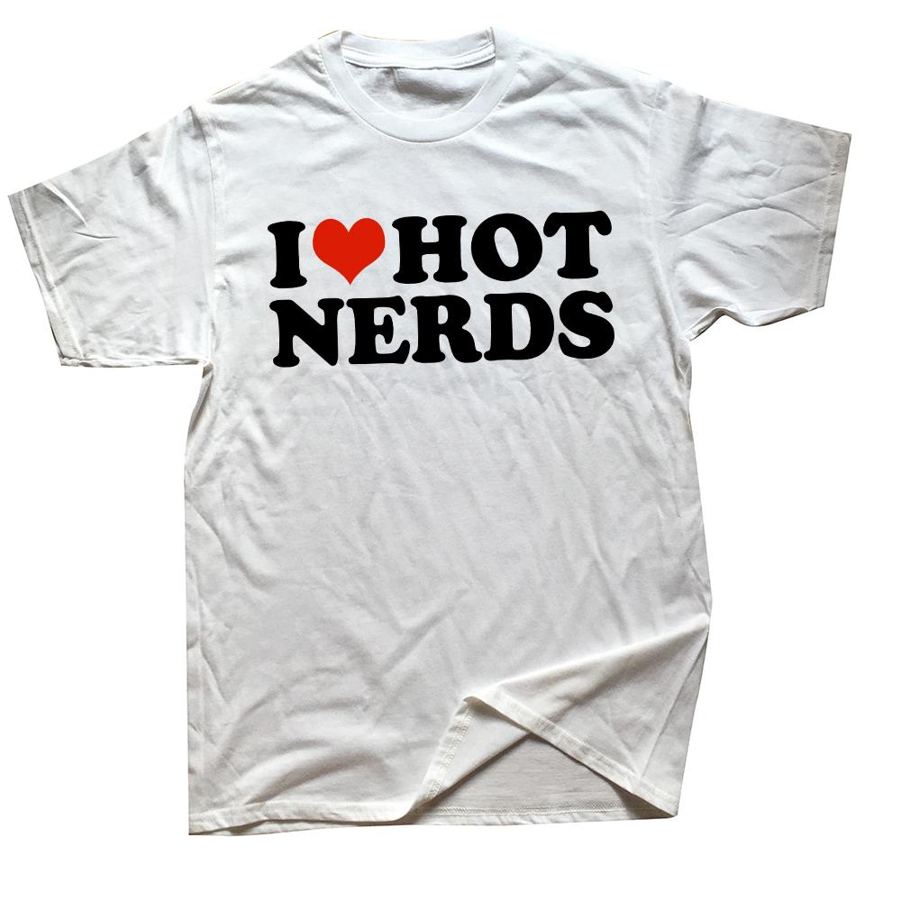 Vtipné tričko I Love Hot Nerds Letní Pánské Dámské Oblečení Módní Trička Bavlna Krátký Rukáv Nadměrné Volné Tričko Topy