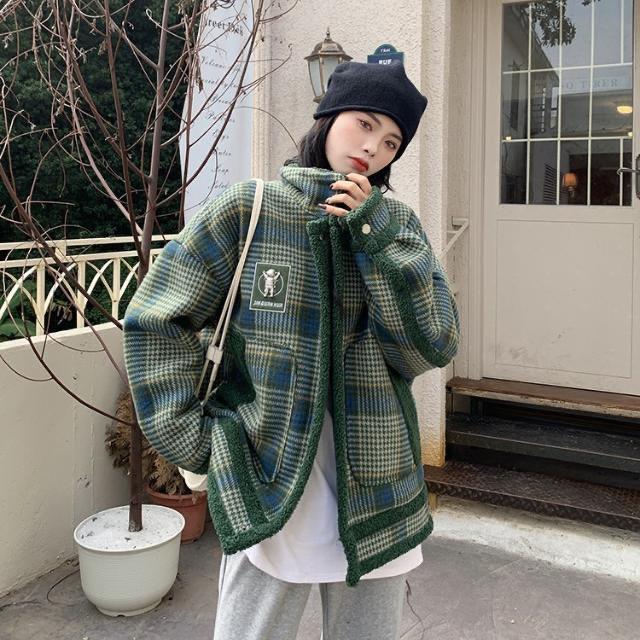 

Утолщенное хлопковое пальто из овечьей шерсти с ретро-дизайном