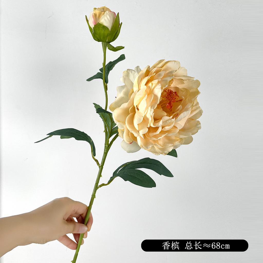 2 Head Artificial Peony Bouquet High Quality Long Stem Silk Fake Flowers Rose Pink For Bride Wedding Birthday Home Decors Bulk