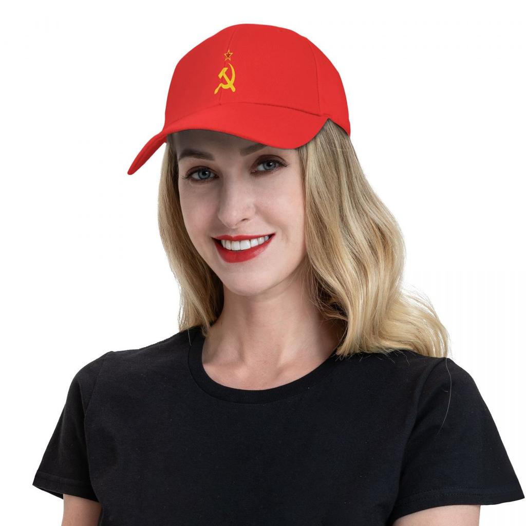 Russian Soviet Flag Baseball Cap for Women Unisex Breathable CCCP USSR Hammer And Sickle Dad Hat Performance Snapback Summer Hats