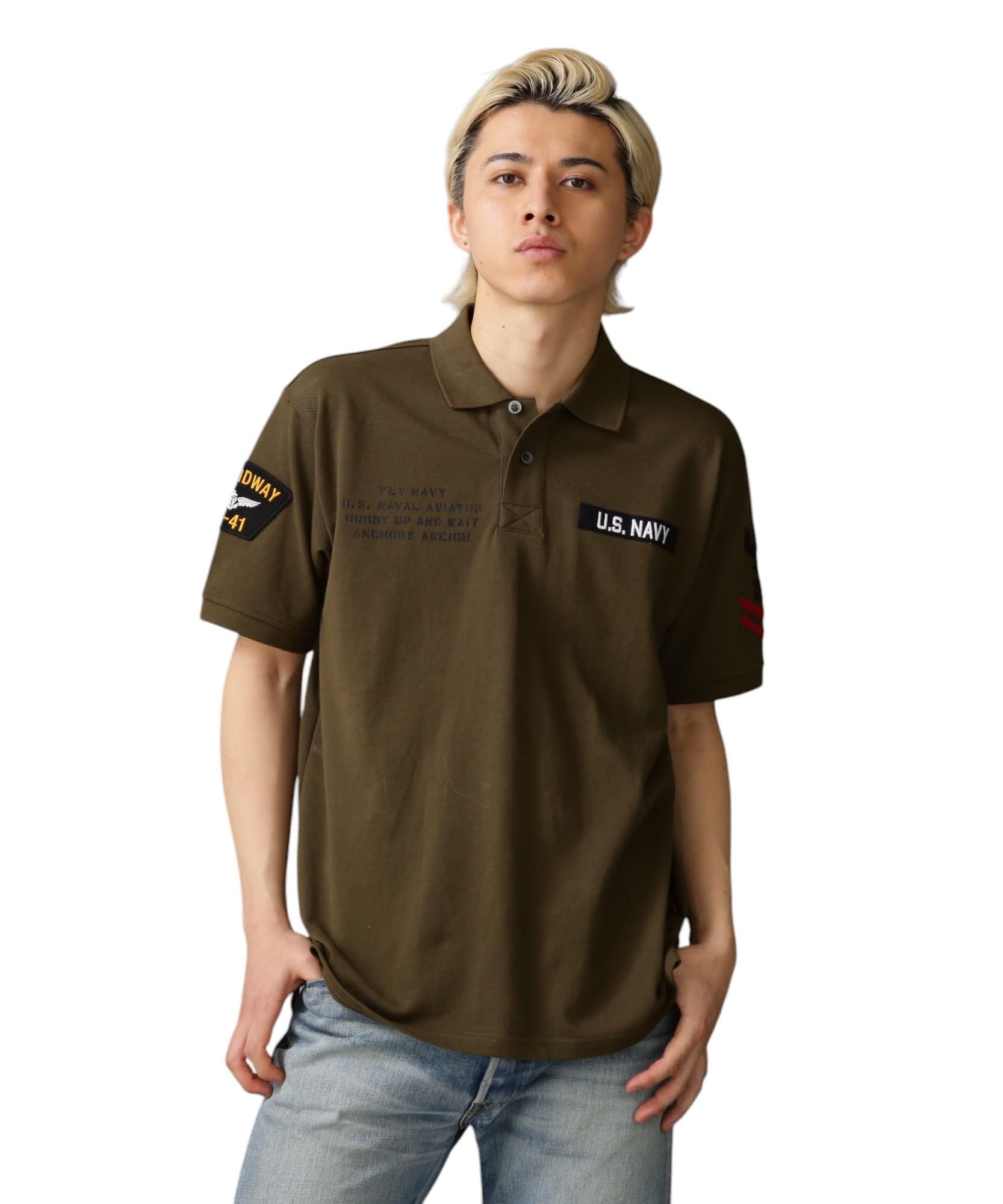

Avirex NAVAL PATCHED POLO SHIRT, Men s, 2XL, 310, Olive, 783-2936001