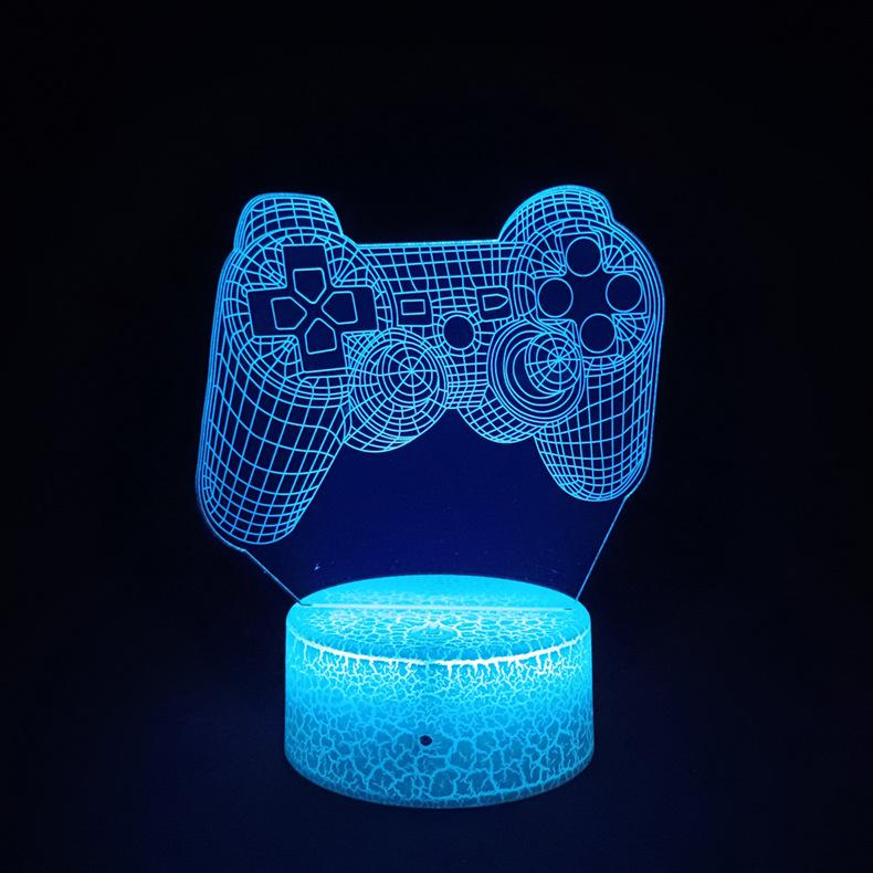 Creative 3D Game Controller Desk Lamp: 7-Color LED Decorative Night Light for Xbox
