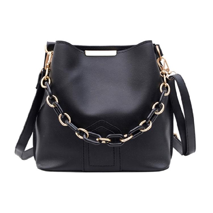 Tote Bag Solid Color Bucket Bags Crossbody Bag Versatile Fashion Leather Handbag