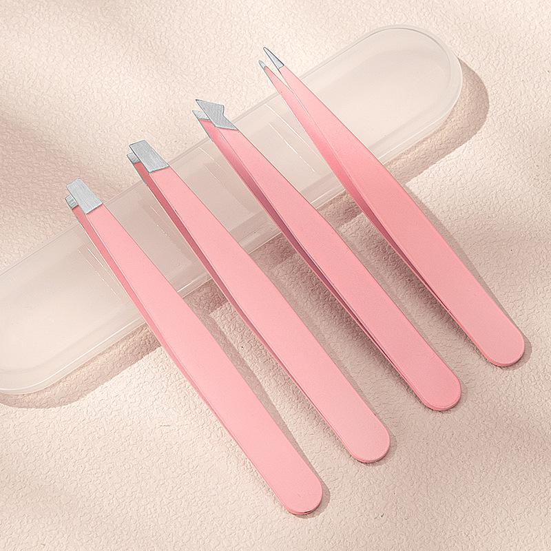 Stainless Steel 96-Piece Eyebrow & Beard Tweezers Set with Double Eyelid Stickers
