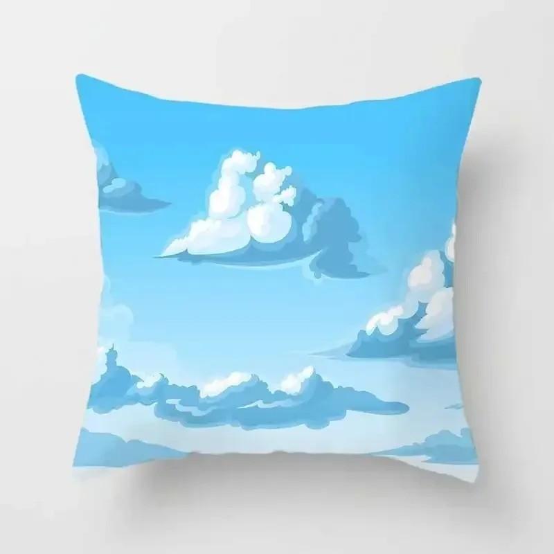 Sky Scenes Clouds Stars And Sun Pillows Pattern Cushion Cover Suitable For Sofa Bedroom Car Pillow Cover