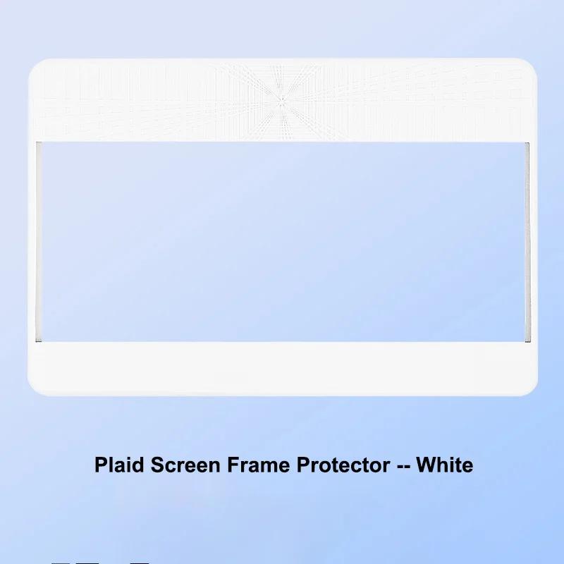 

For Tesla Model 3 Y Juniper Highland 2020-2025 2026 Silicone Frame Edge Cover Central Control Navigation Screen Protective PLAID M білий