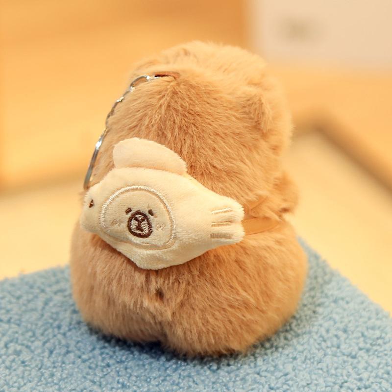 Kapibara plush toy afternoon tea capybara doll pendant pink keychain doll gift girl doll