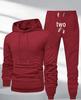 Hooded Casual Tracksuit Set: Solid Color, Versatile Sweatshirt & Sweatpants for Autumn