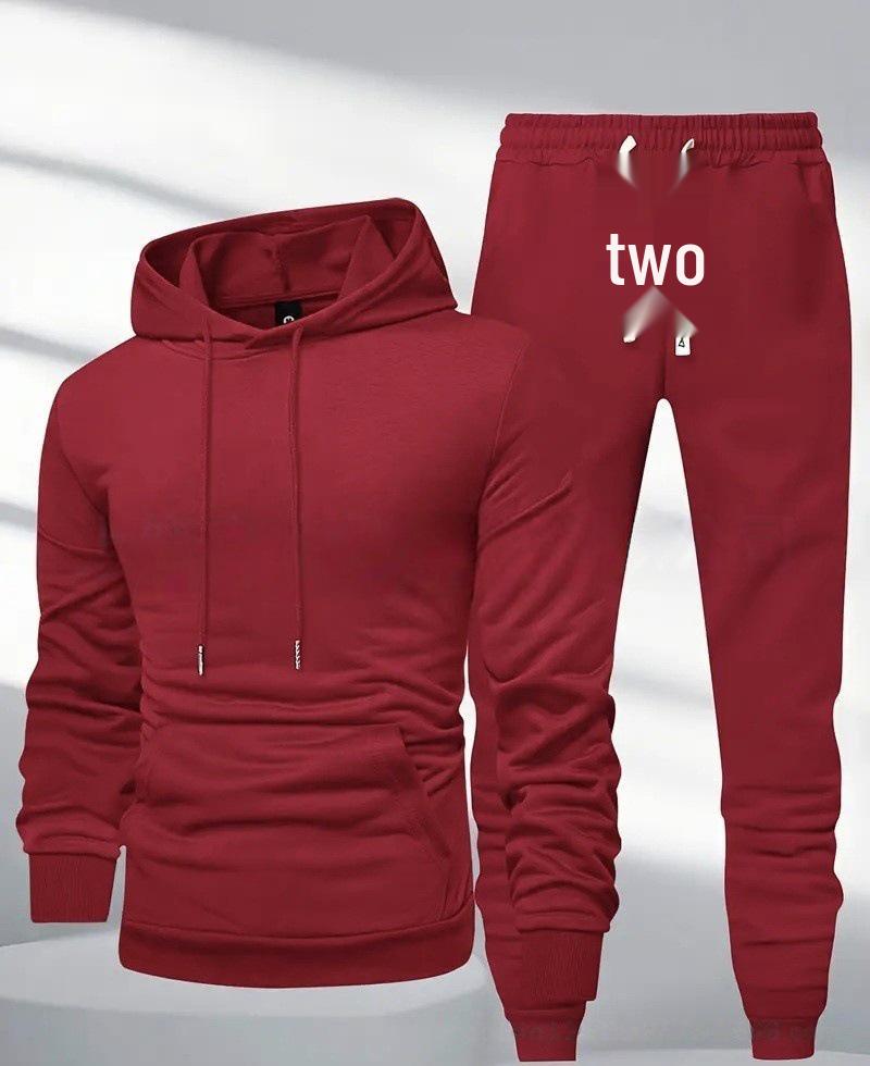 Hooded Casual Tracksuit Set: Solid Color, Versatile Sweatshirt & Sweatpants for Autumn