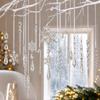 20 Pack Snowflake Christmas Ornaments with Icicle Pendants for Holiday Tree Hanging Decor