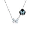 Elegant Butterfly Pendant Necklace Women Sterling Enamel Glow Design Minimalist Fashion Jewelry Gift