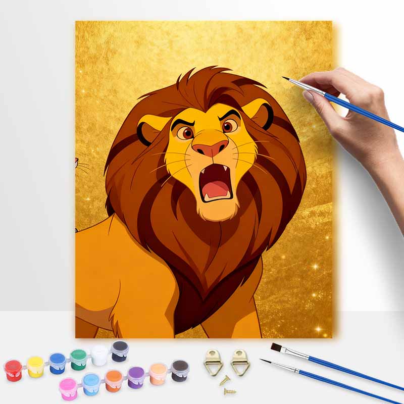 Disney Lion Oil Paint Digital Painting Art Kit FillIn Painting Home Decor 20x30cm