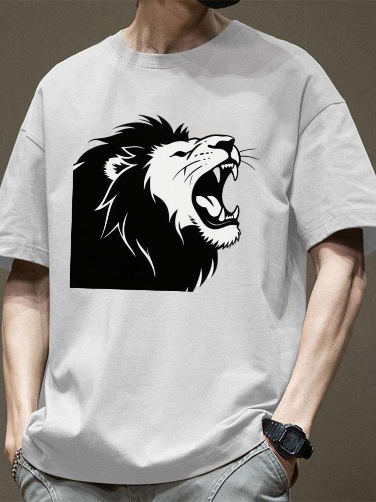 Men's 100% Pure Cotton T-Shirts Styles for Summer Are Loose - Fitting Breathable and Comfortable Offering an Ideal Choice