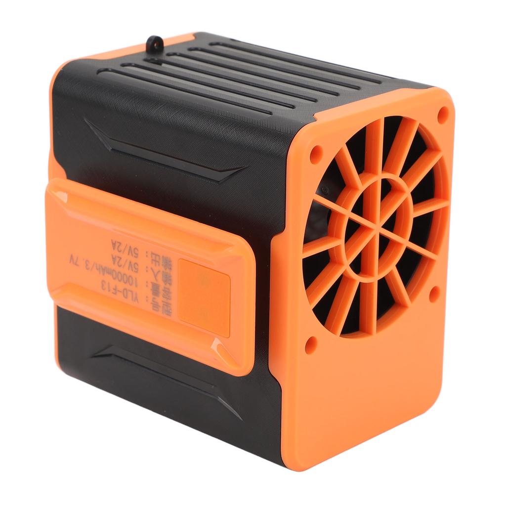 Hüftventilator USB wiederaufladbar 10000mAh Hüftclip-Ventilator mit Taschenlampe 4 Geschwindigkeiten Einstellbares LED-Display Lanyard für den Außenbereich