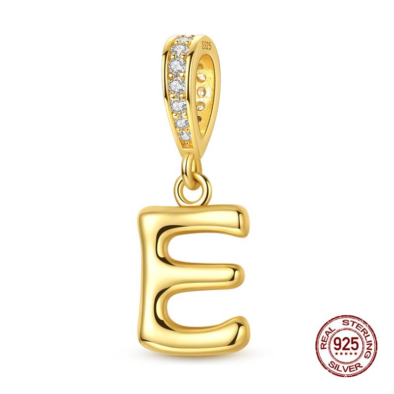 New In Original Charms Copper 26 Golden Letters A-Z Charm Bead Fit 3Mm Original Bracelet For Womens Diy Fashion Jewelry Gift