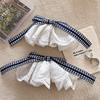 Korean Temperament White Skirt Navy Blue Plaid Bow Hairpin Streamer Top Clip Female 2026 New Spring Clip