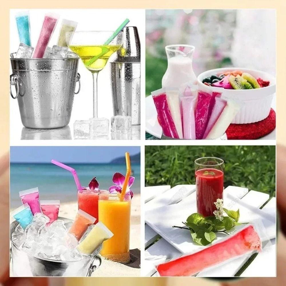 50/100Pcs Food Grade PE Material Disposable Popsicle Bags  Homemade Popsicle