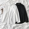 Camicia Casual Bianco Nero Donna Manica Lunga Camicie Scolastiche Ragazza Harajuku Ampia Collo a Revers Bottoni Camicette